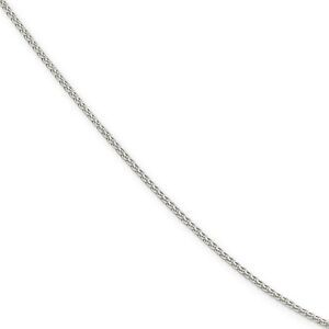 1.5mm Rhodium Plated Sterling Silver Round Spiga Chain Necklace, 28 In